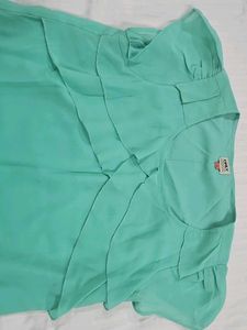 Cute Mint Green Ruffled Top