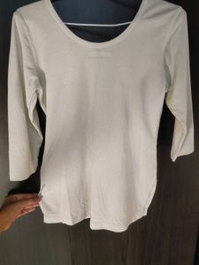 White Ribbed Top