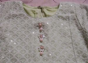 Embroidered Green Sharara