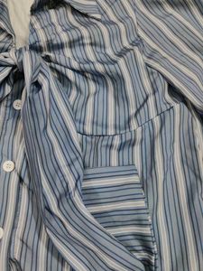 Knotted Placket Shirt Top