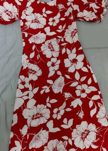 Floral Red Dress