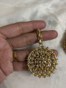 Kundan Earrings &amp; Tikka Set