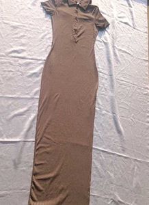 Brand New (Newme) Solid Slit Ribbed Dress