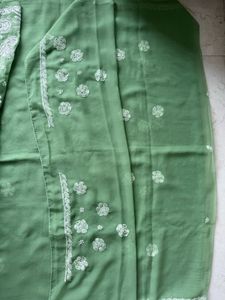Unused Lukhnowi Work Saree