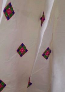 New Unused Rajasthani White Embroidered Kurta Set