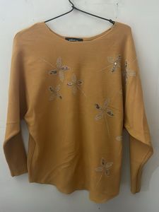 Elegant  Mafadeny Gold Embellished Top