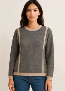 Stylish Gray Knit Sweater