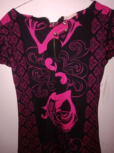 Pink & Black Pattern Top