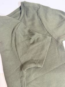 Olive Green Ribbed T-Shirt size XS to XXS
