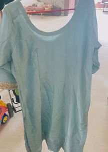 Handmade Teal Ethnic Suit Set with Gold Detail