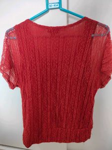 Rust Lace Top
