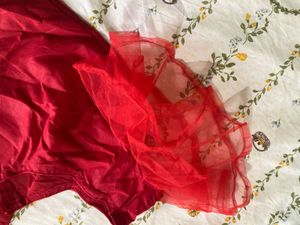 Red Dress with Ruffle Detail