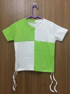 Pullstring Green & White Checkers Top