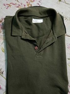 Ajio Olive Polo Tshirt