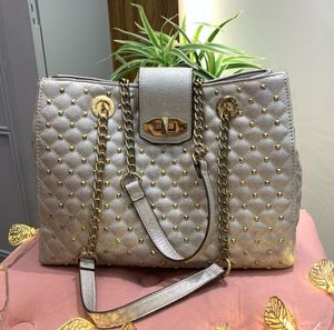 ALDO Stylish Silver & Gold Tone Tote Bag