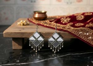 Mirror Detail Dangle Earrings