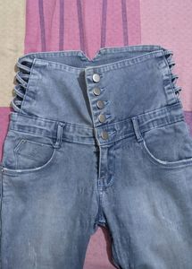 High Waist Skinny Blue Jeans
