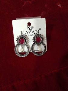 Round Oxidise Hoops Earrings Available