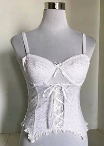 White Lacy Corset Top