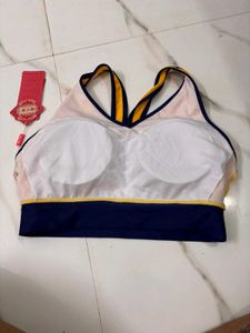 Master Denim Yellow Sports Bra