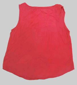 Tops Red Embroidered Sleeveless To