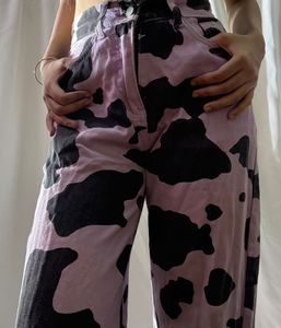Cow Print High Waisted Jeans
