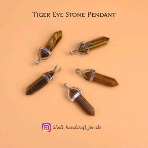 Tiger Eye Stone Pendant With Rope Or Chain