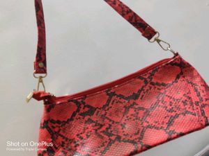 Snakeskin Print Shoulder Bag