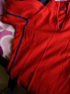 Red Half-Zip Sweater