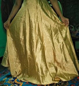 Girls Beautiful Long Golden And Red Skirts.