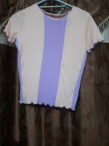 Pastel Colorblock Ribbed Top