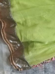 Embroidered Pink &amp; Green Ethnic Gown