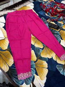 Pink Embroidered Leggings pant