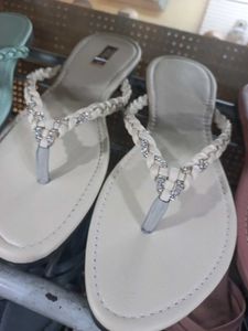 Cute Mint Green Beaded Thong Sandals
