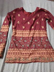 Maroon Floral Print Top