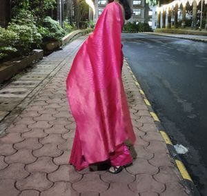 Pink Banarasi Silk Saree with Blouse