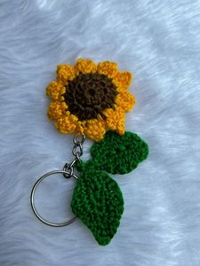Sunflower Handmade Crochet Keychain