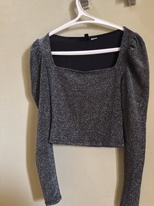 H&M Shimmer Party Crop Top