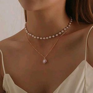 Elegant Layered Pearl & Pendant Necklace