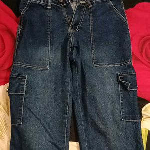 Denim Cargo Pants