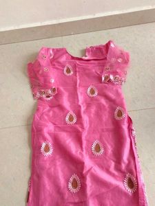 Pink Floral Embroidered Fabric