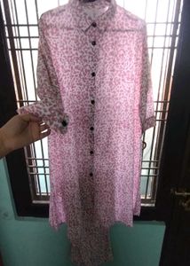 Brand New Long Marbel Effect Pink Co-ard Set