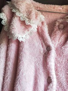Plush Nightdress, Pink Fleece Robe