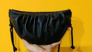 Black Gathered Crossbody Bag