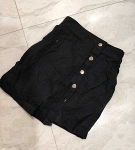 Asymetric Black Mini Skirt