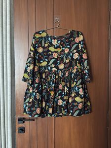 Sangria Floral Print Peplum Top