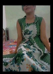 Green Dress with Lace Detail