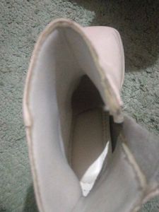 Beige Platform Ankle Boots