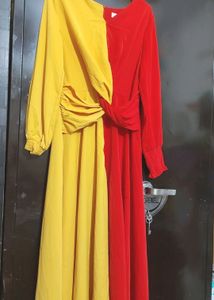Red & Yellow Dress For Girl Or Woman 36 Bust