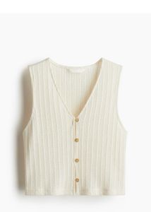 Button-Down Knit Crop Top